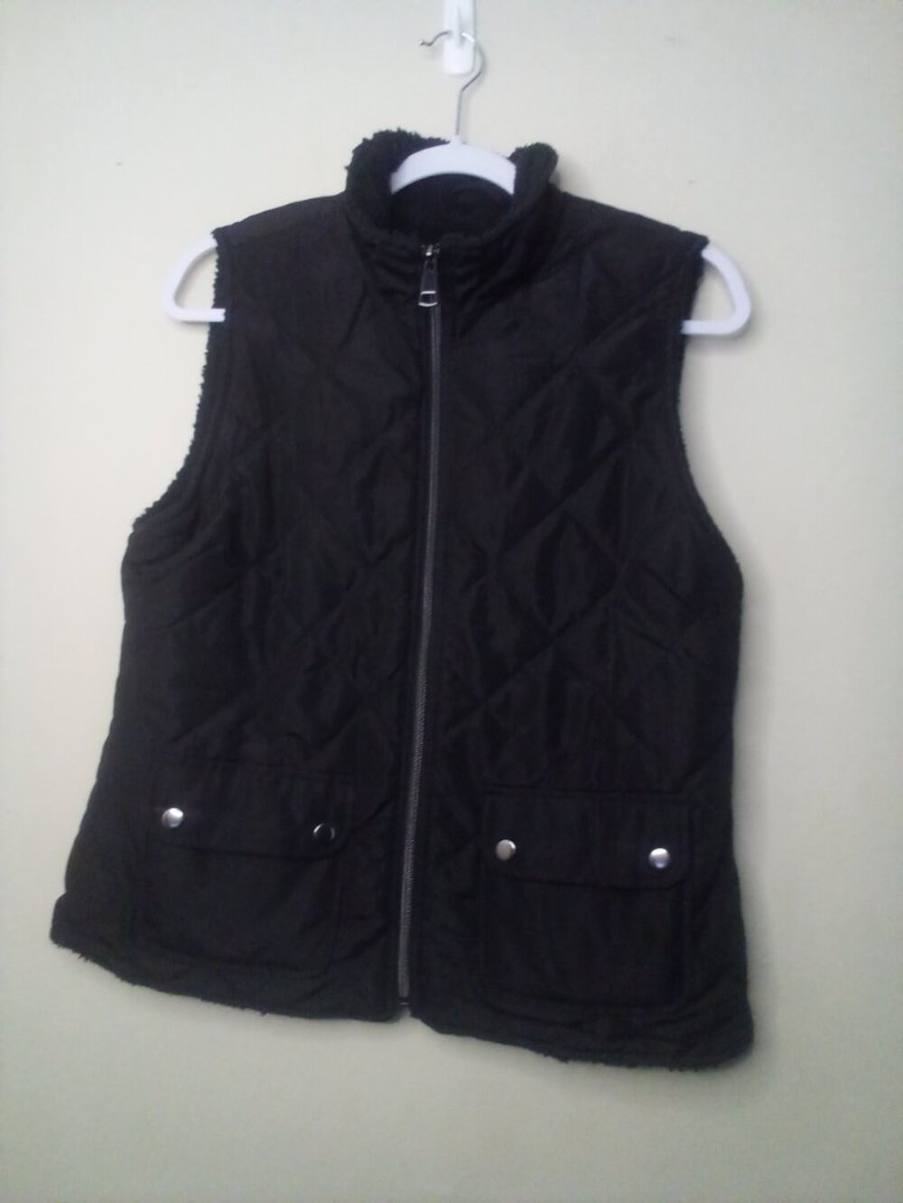 B & T Essentials DXL Fleece Vest Men 3XL Full Zip Sleeveless Pockets Black - Picture 2 of 15